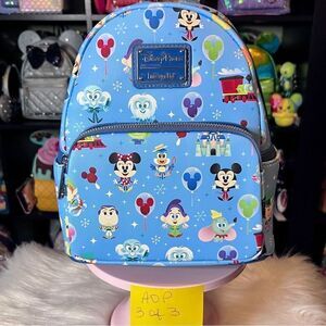 Disney Parks Chibi Loungefly Backpack Mickey Minnie Castle NWT AOP 3 of 3